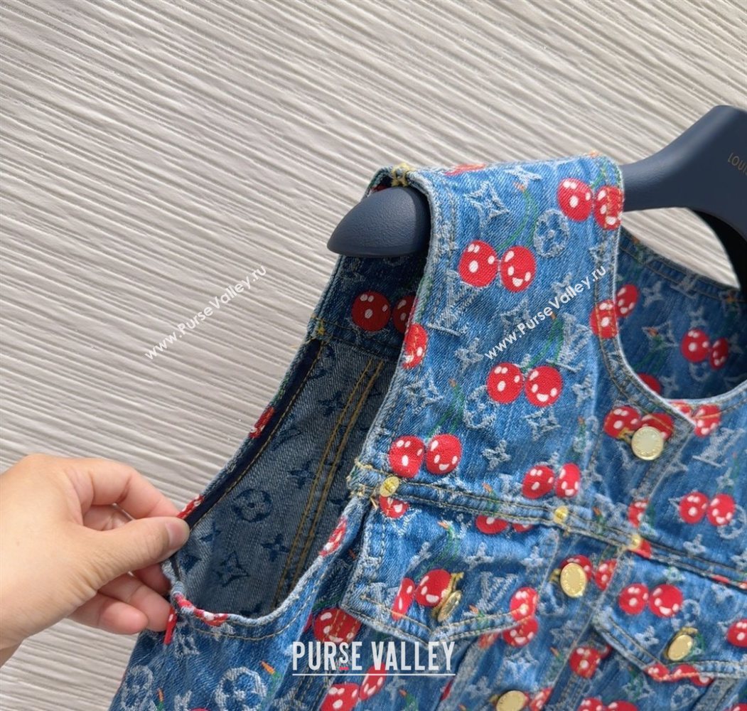 LV x TM Cherry Denim Vest LT061928 2025 (QI-250620003)