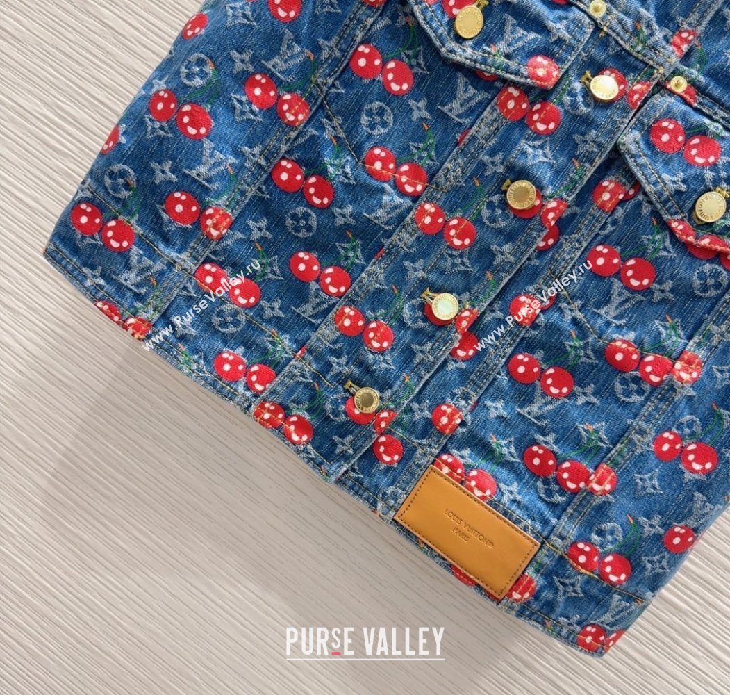 LV x TM Cherry Denim Vest LT061928 2025 (QI-250620003)