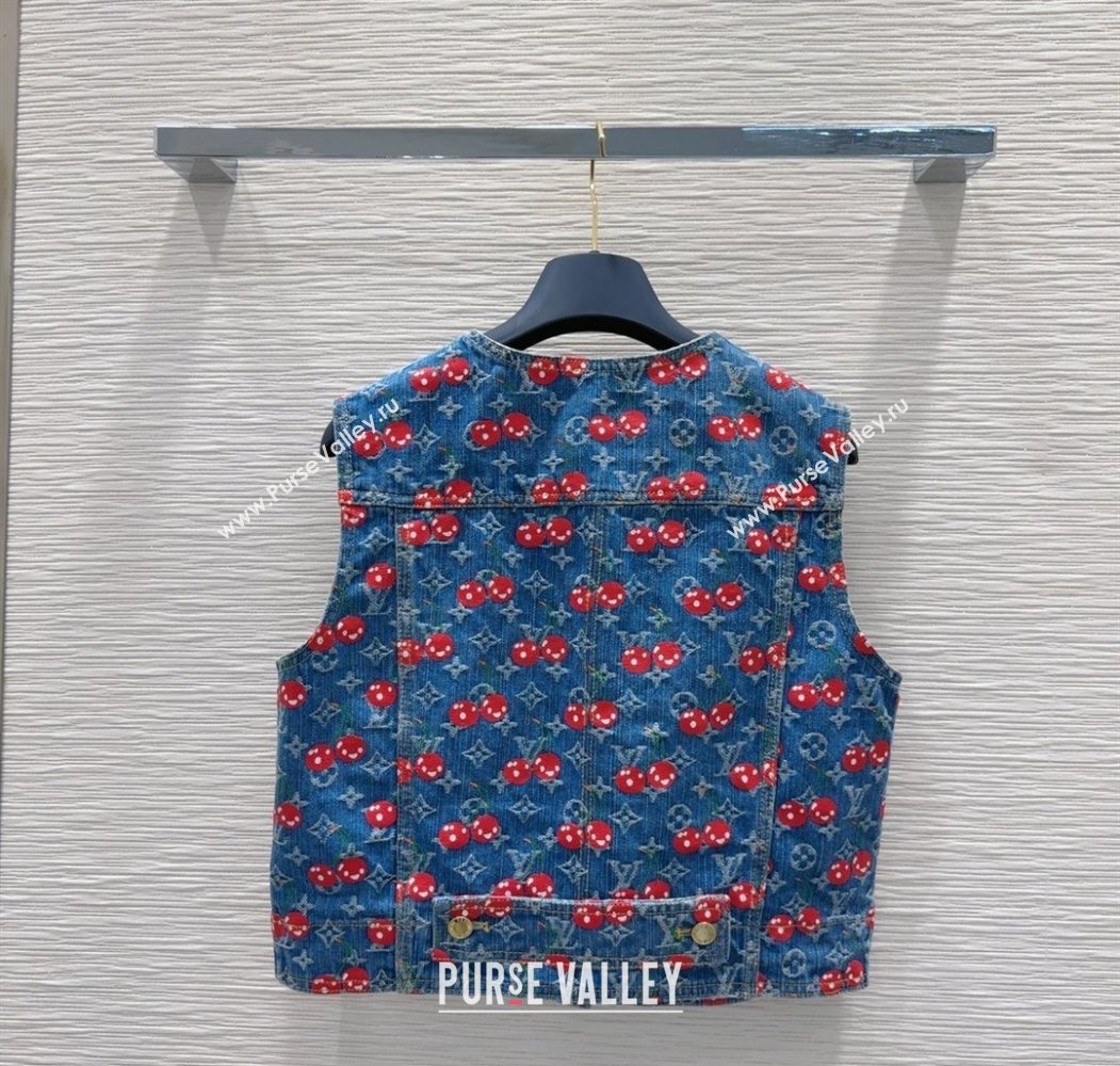 LV x TM Cherry Denim Vest LT061928 2025 (QI-250620003)