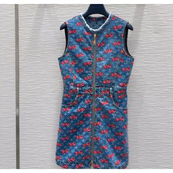 LV x TM Cherry Denim Dress LT061928 2025 (QI-250620005)