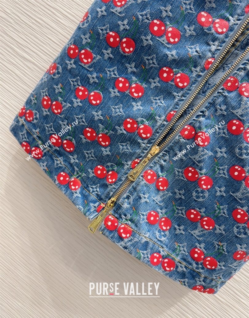 LV x TM Cherry Denim Dress LT061928 2025 (QI-250620005)