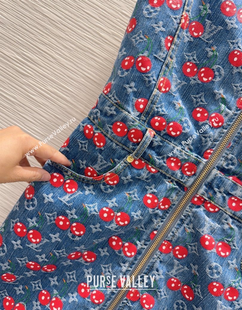 LV x TM Cherry Denim Dress LT061928 2025 (QI-250620005)