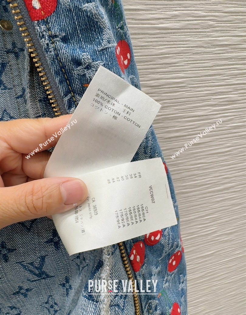 LV x TM Cherry Denim Dress LT061928 2025 (QI-250620005)