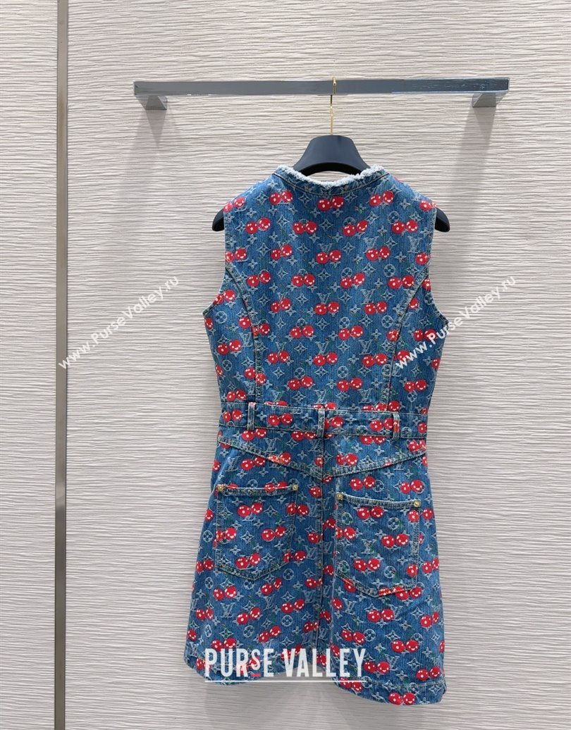 LV x TM Cherry Denim Dress LT061928 2025 (QI-250620005)