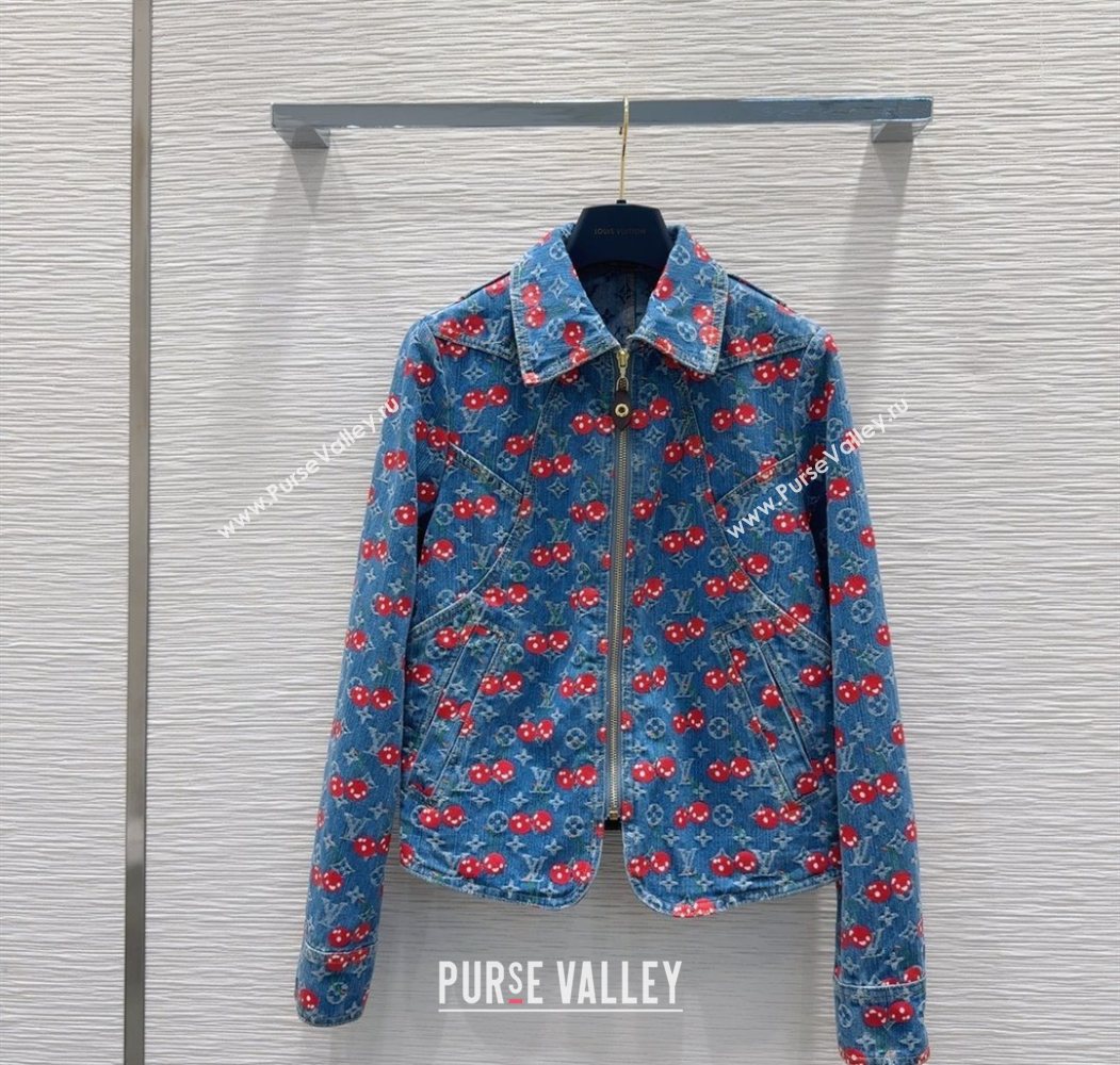 LV x TM Cherry Denim Jacket LT061928 2025 (QI-250620006)