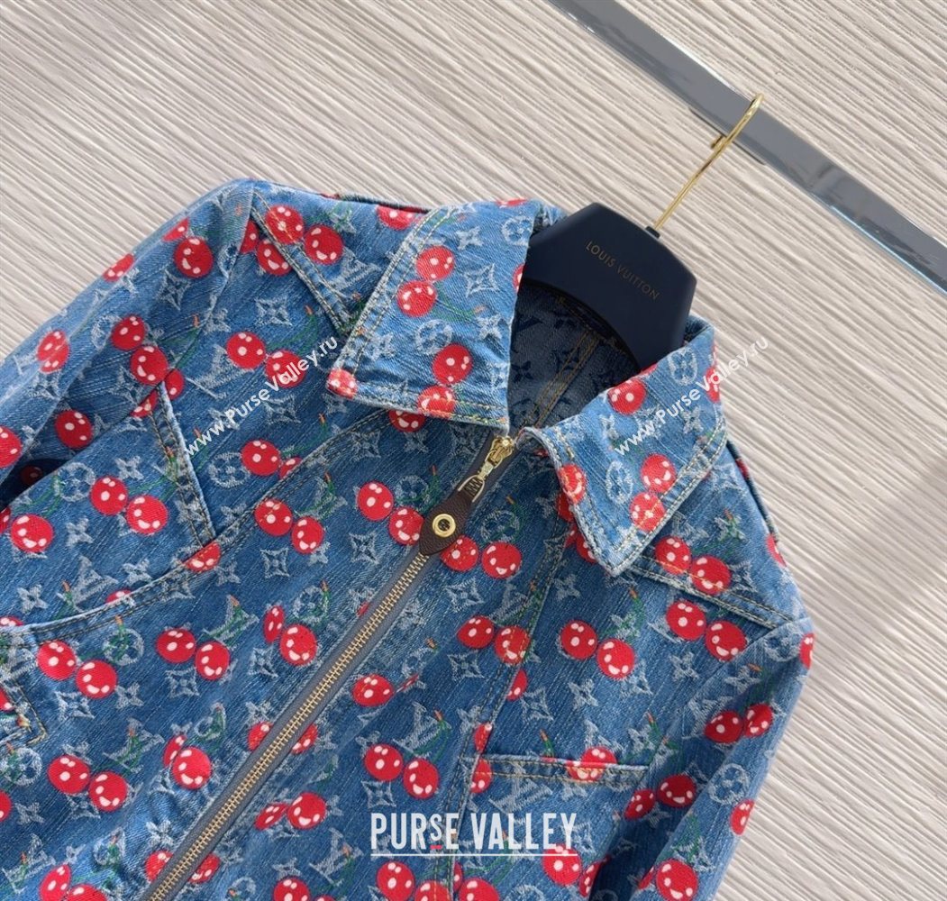 LV x TM Cherry Denim Jacket LT061928 2025 (QI-250620006)
