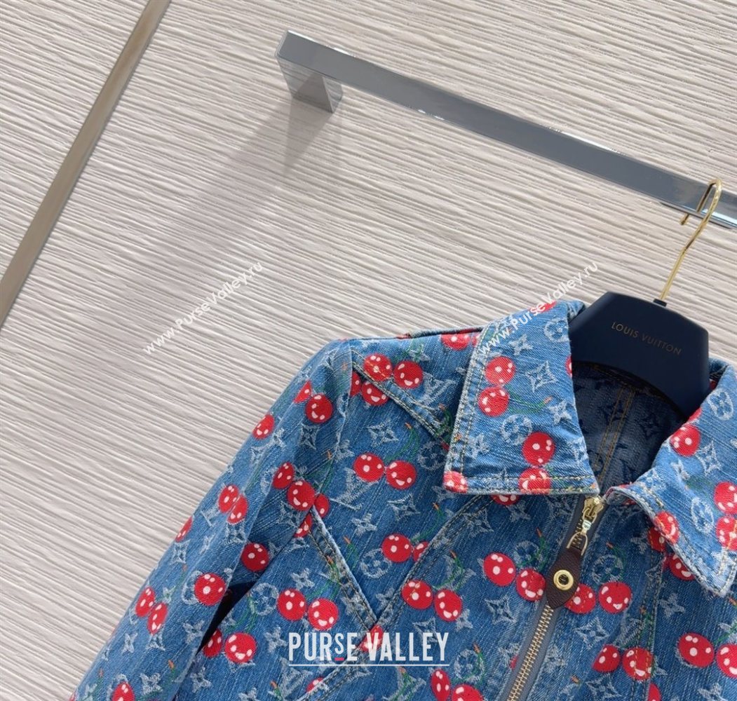 LV x TM Cherry Denim Jacket LT061928 2025 (QI-250620006)