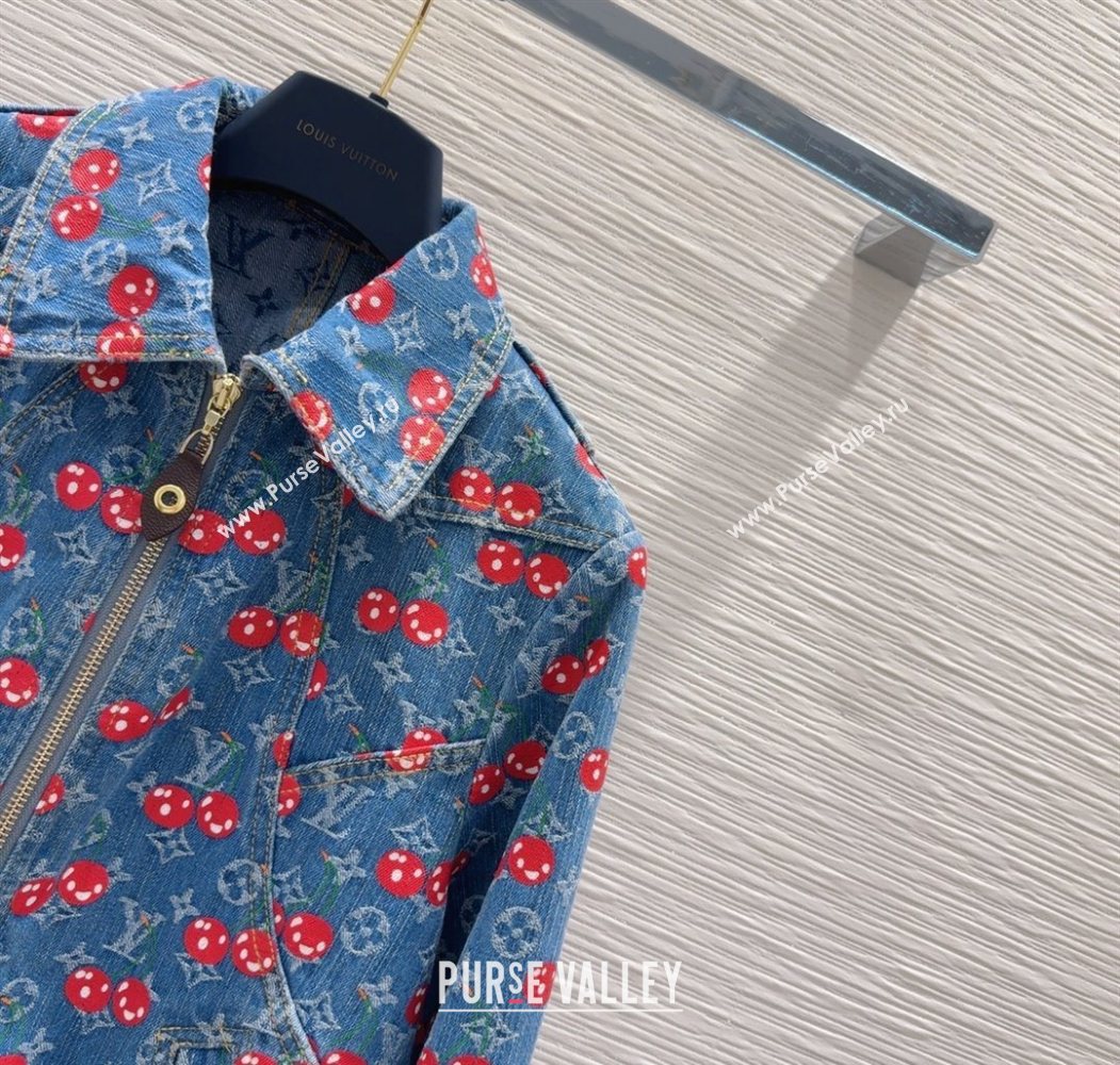 LV x TM Cherry Denim Jacket LT061928 2025 (QI-250620006)