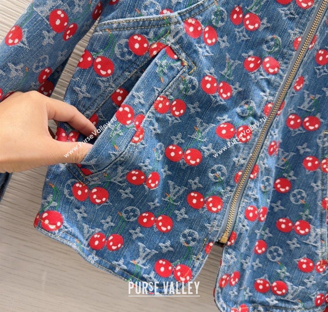 LV x TM Cherry Denim Jacket LT061928 2025 (QI-250620006)