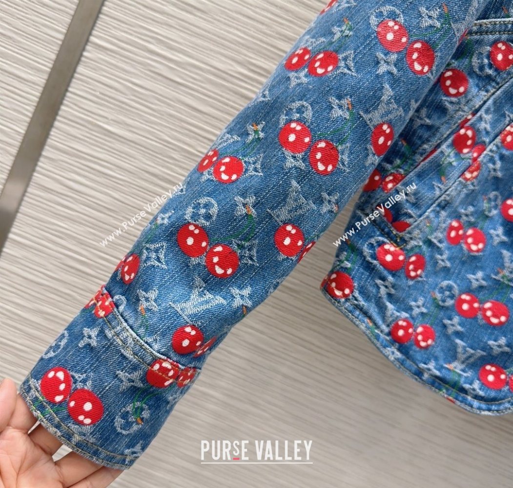 LV x TM Cherry Denim Jacket LT061928 2025 (QI-250620006)