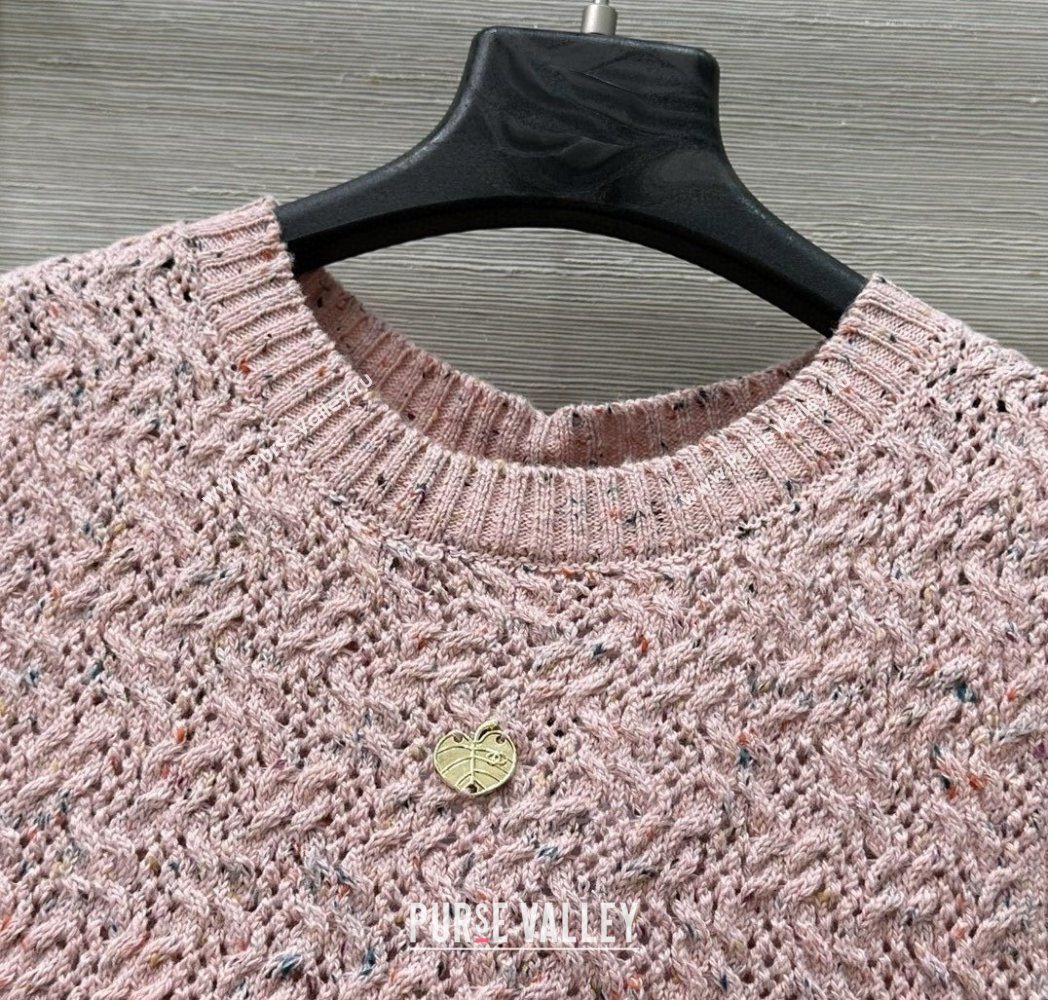 Chanel Cashmere Blend Knit Vest Pink 2025 0620 (QI-250620019)