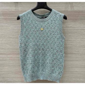 Chanel Cashmere Blend Knit Vest Green 2025 0620 (QI-250620020)