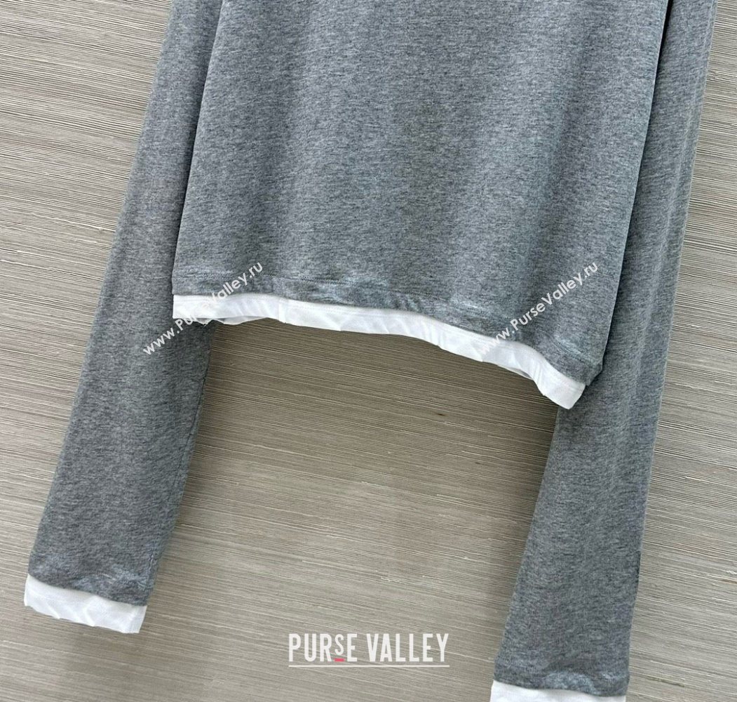Prada Cotton Sweatshirt Grey 2025 0620 (QI-250620025)