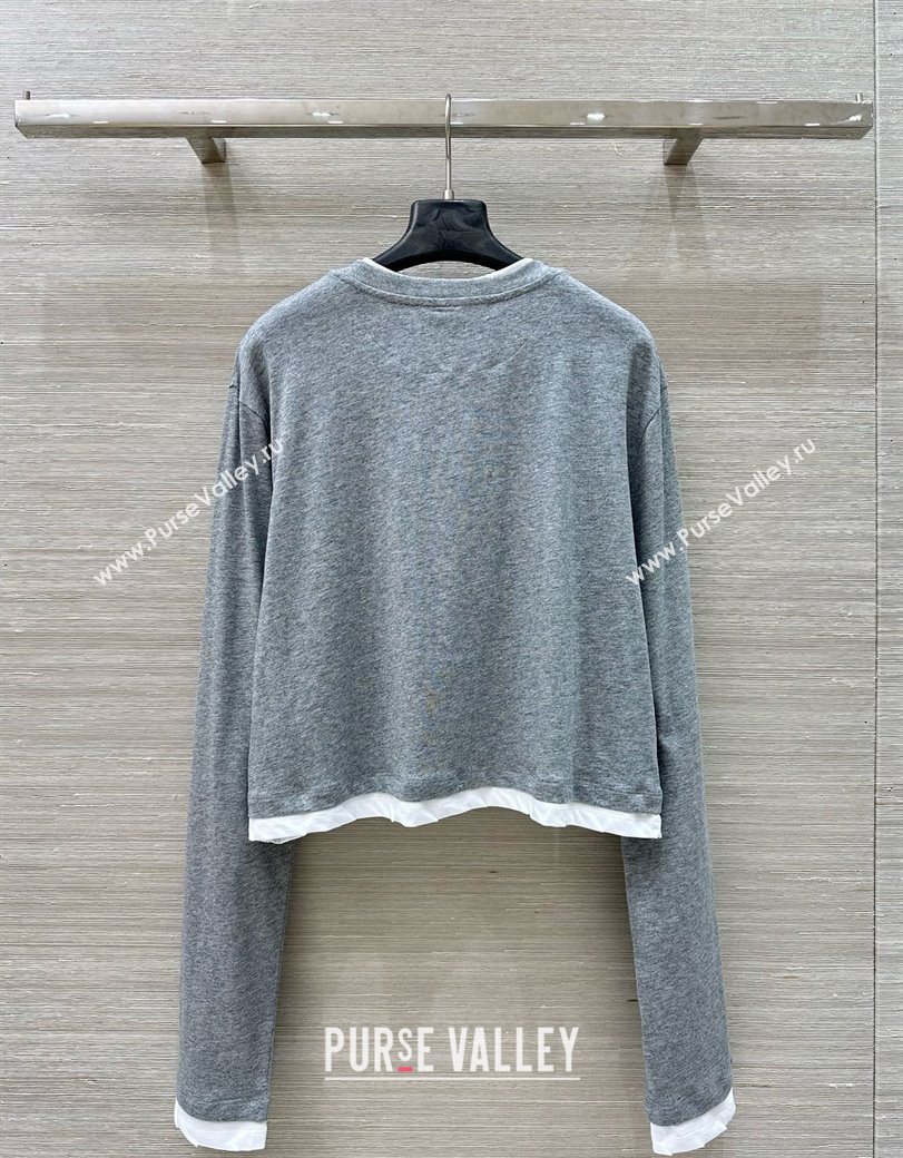 Prada Cotton Sweatshirt Grey 2025 0620 (QI-250620025)