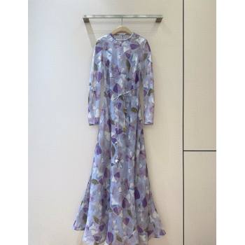 Zimmermann Linen Silk Long Dress Purple 2025 0620 (QI-250620030)