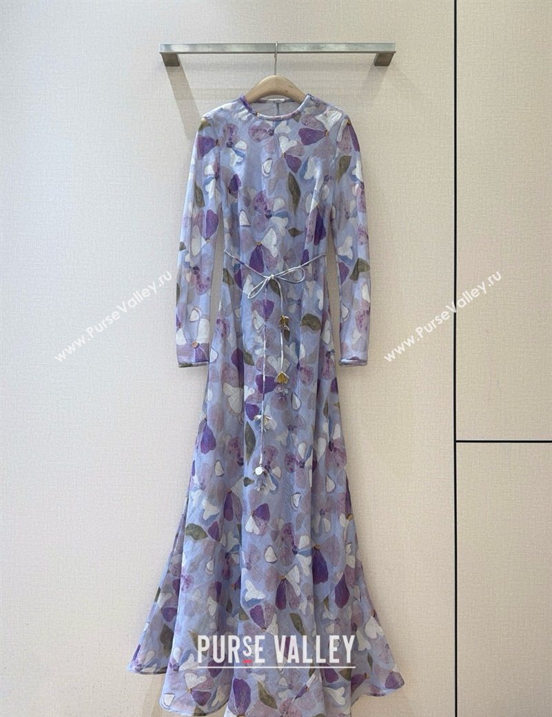 Zimmermann Linen Silk Long Dress Purple 2025 0620 (QI-250620030)