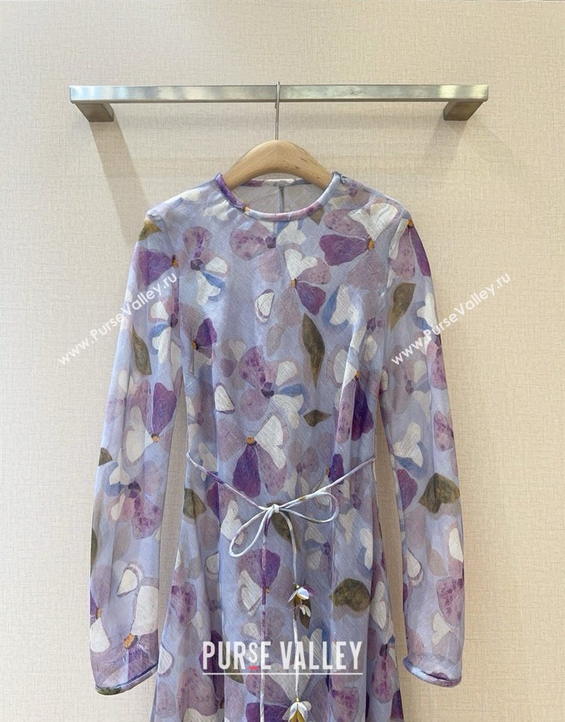Zimmermann Linen Silk Long Dress Purple 2025 0620 (QI-250620030)