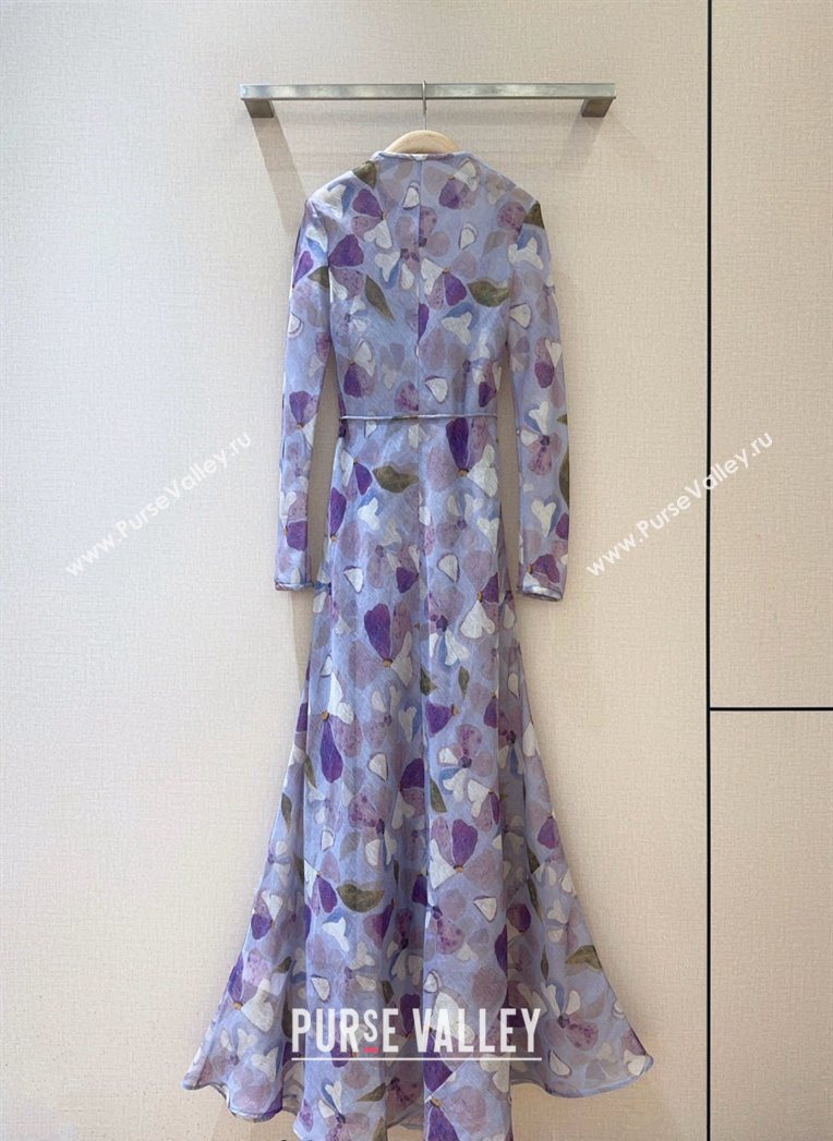 Zimmermann Linen Silk Long Dress Purple 2025 0620 (QI-250620030)