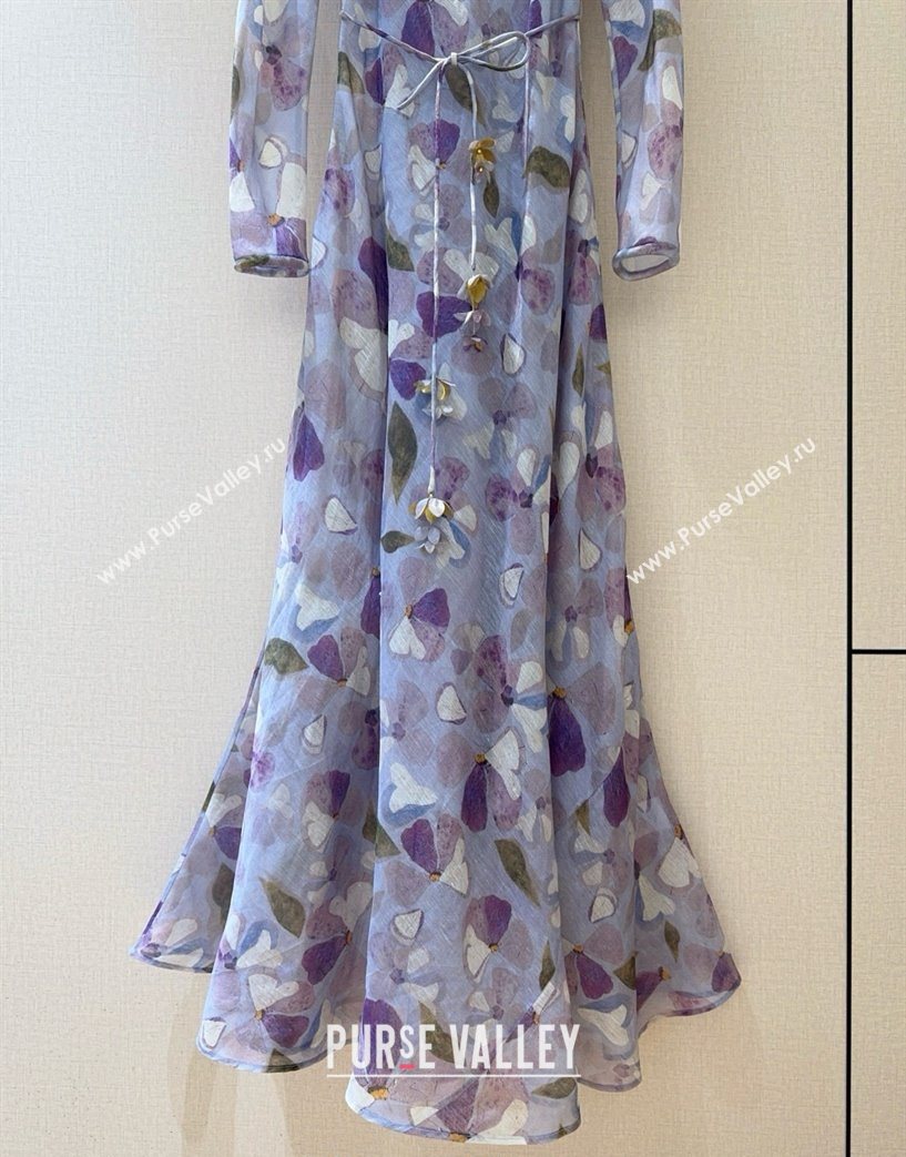 Zimmermann Linen Silk Long Dress Purple 2025 0620 (QI-250620030)