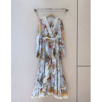 Zimmermann Printed Cotton Dress Blue 2025 0620 (QI-250620031)