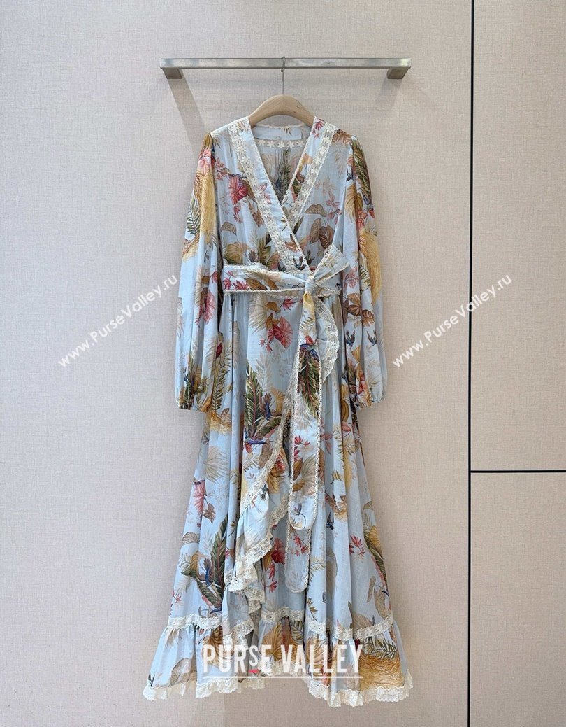 Zimmermann Printed Cotton Dress Blue 2025 0620 (QI-250620031)