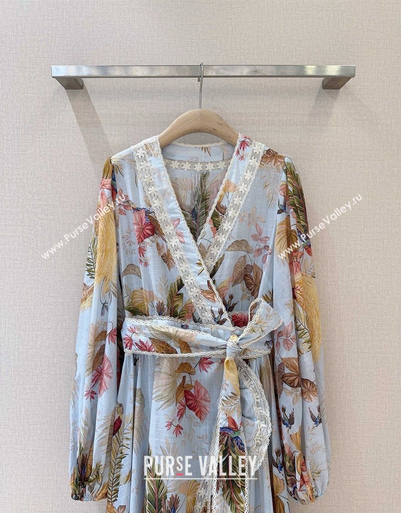 Zimmermann Printed Cotton Dress Blue 2025 0620 (QI-250620031)
