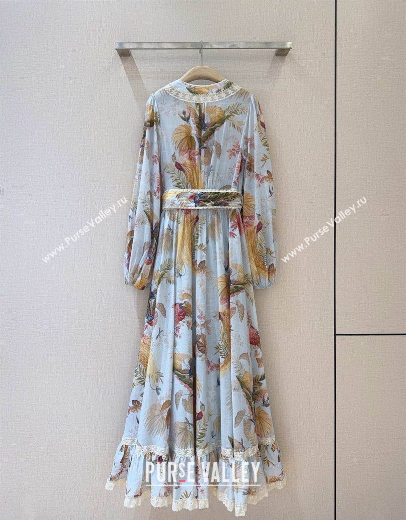 Zimmermann Printed Cotton Dress Blue 2025 0620 (QI-250620031)