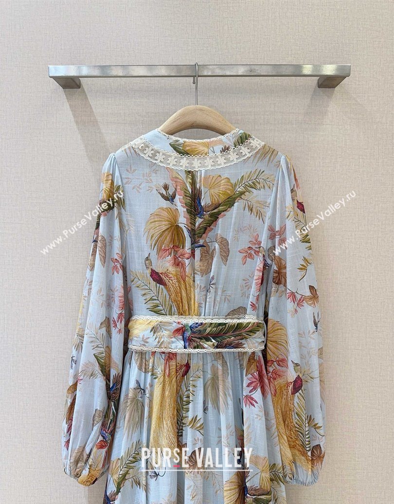Zimmermann Printed Cotton Dress Blue 2025 0620 (QI-250620031)