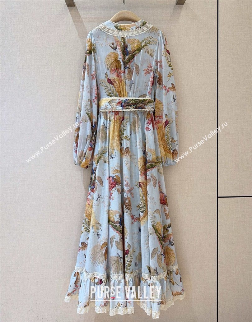 Zimmermann Printed Cotton Dress Blue 2025 0620 (QI-250620031)