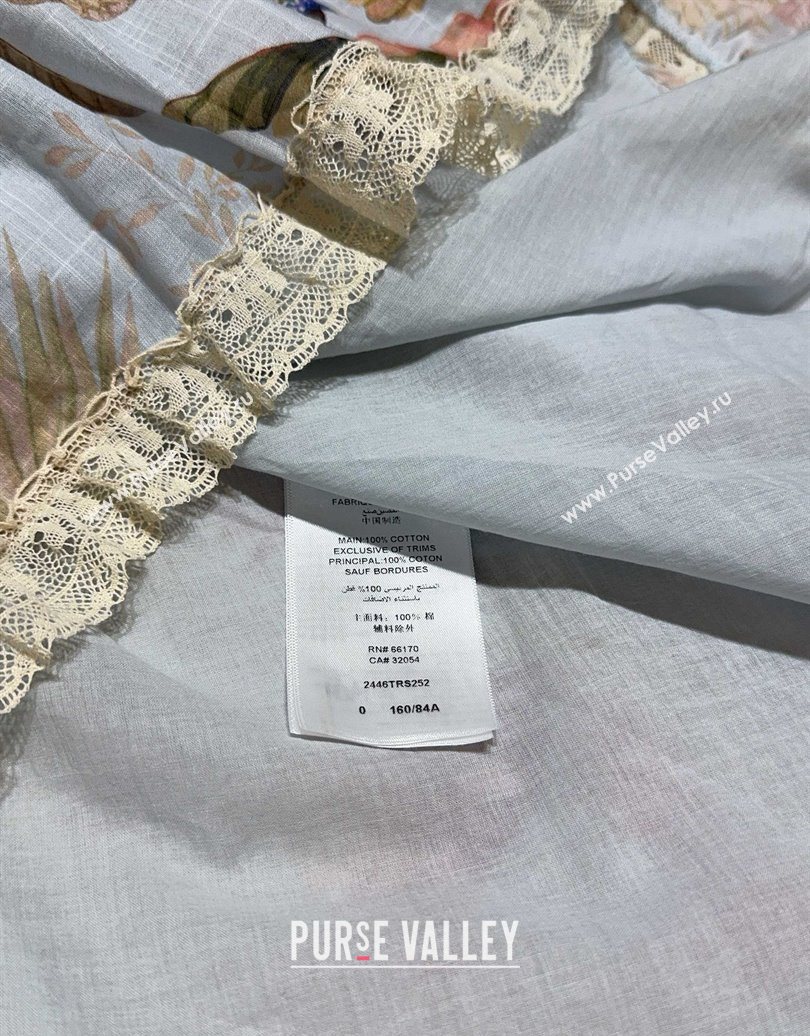 Zimmermann Printed Cotton Dress Blue 2025 0620 (QI-250620031)