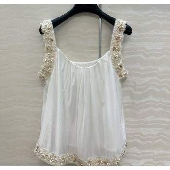 The Row Vest with Crochet Charm White 2025 0620 (QI-250620012)