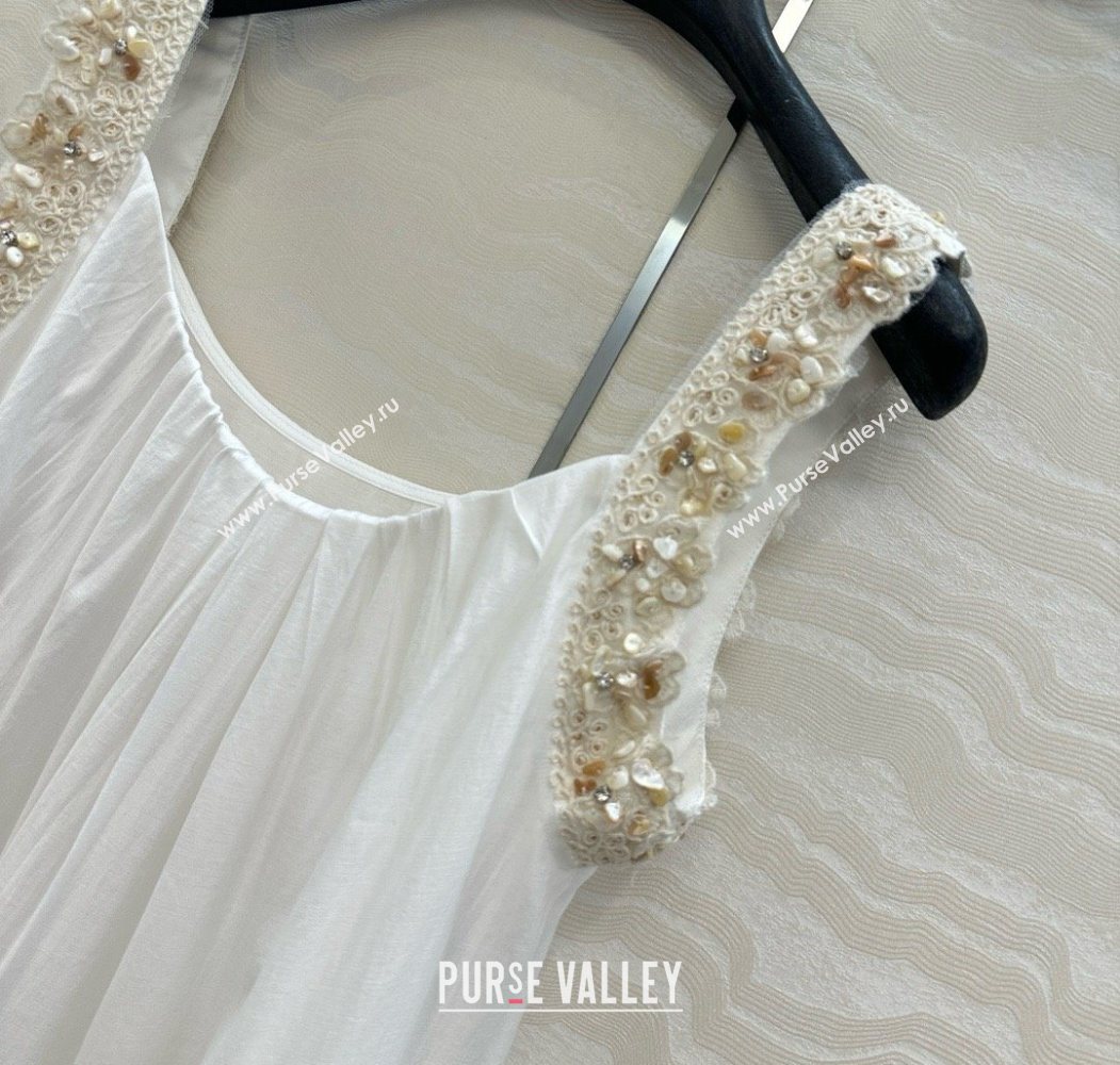 The Row Vest with Crochet Charm White 2025 0620 (QI-250620012)