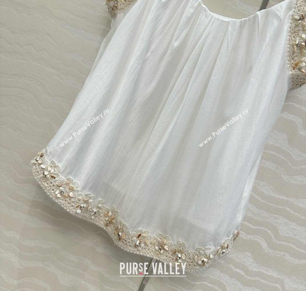 The Row Vest with Crochet Charm White 2025 0620 (QI-250620012)