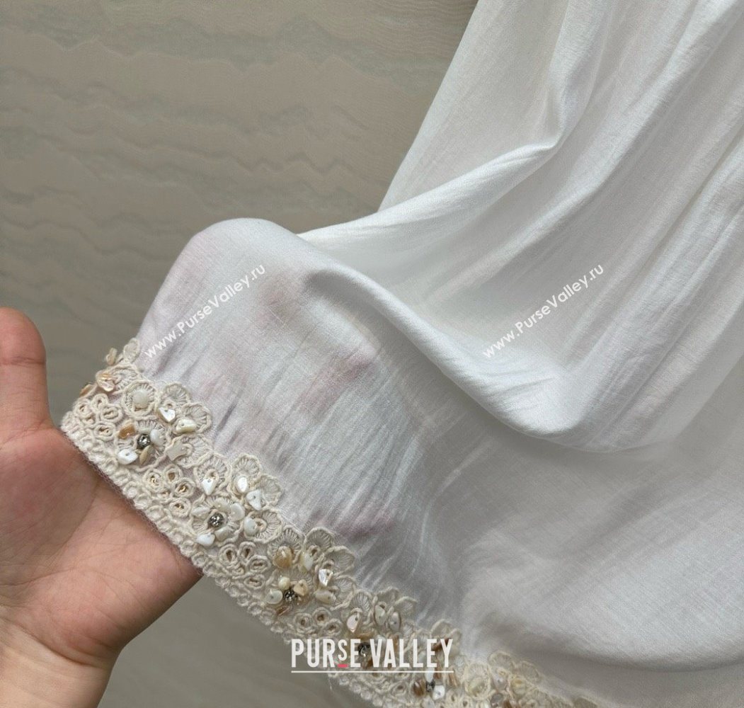The Row Vest with Crochet Charm White 2025 0620 (QI-250620012)