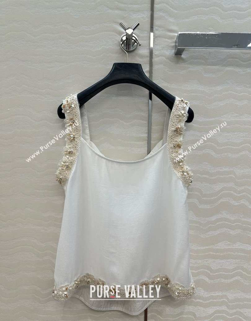 The Row Vest with Crochet Charm White 2025 0620 (QI-250620012)