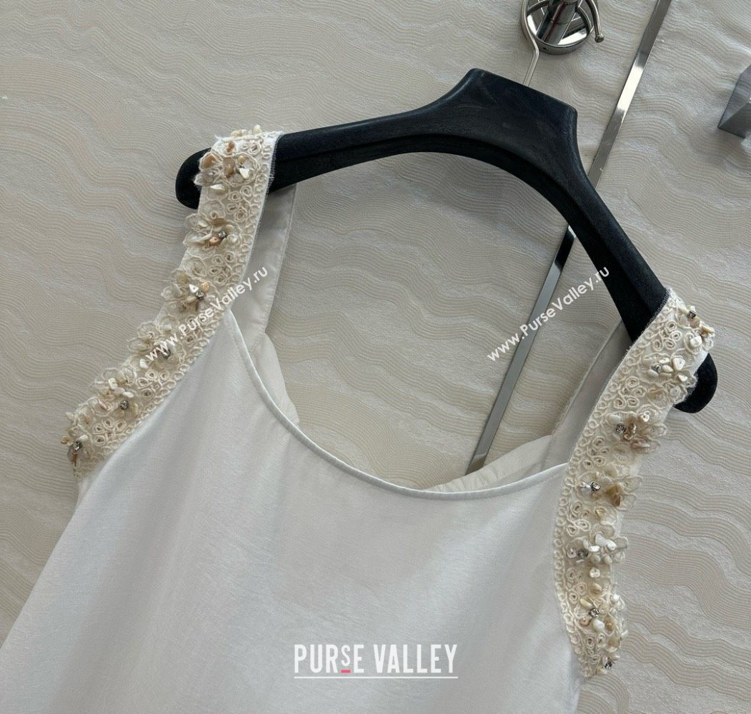 The Row Vest with Crochet Charm White 2025 0620 (QI-250620012)