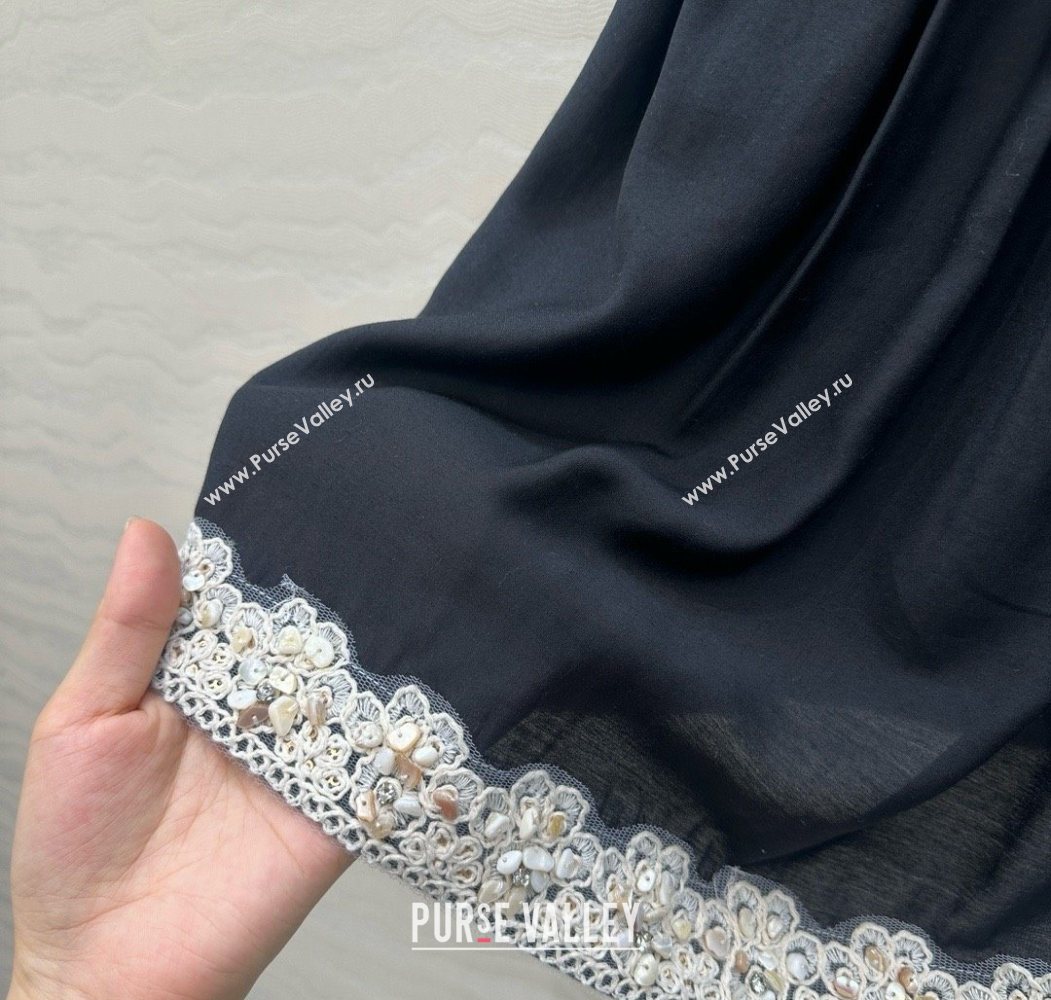 The Row Vest with Crochet Charm Black 2025 0620 (QI-250620013)