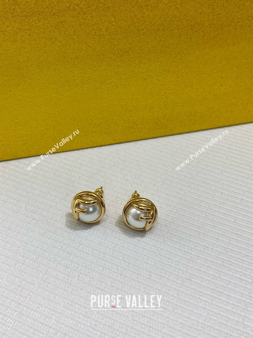 Fendi Pearls Earrings F070110 Gold 2025 (YF-25070110)