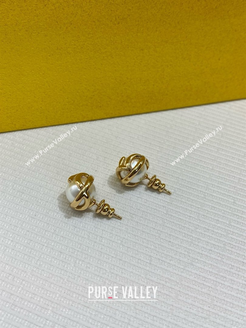 Fendi Pearls Earrings F070110 Gold 2025 (YF-25070110)