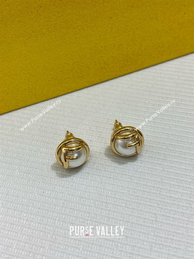 Fendi Pearls Earrings F070110 Gold 2025 (YF-25070110)