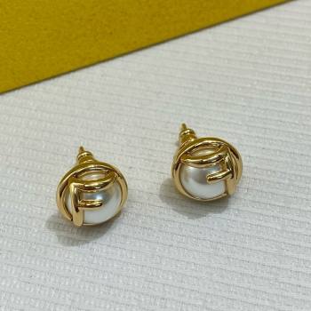 Fendi Pearls Earrings F070110 Gold 2025 (YF-25070110)