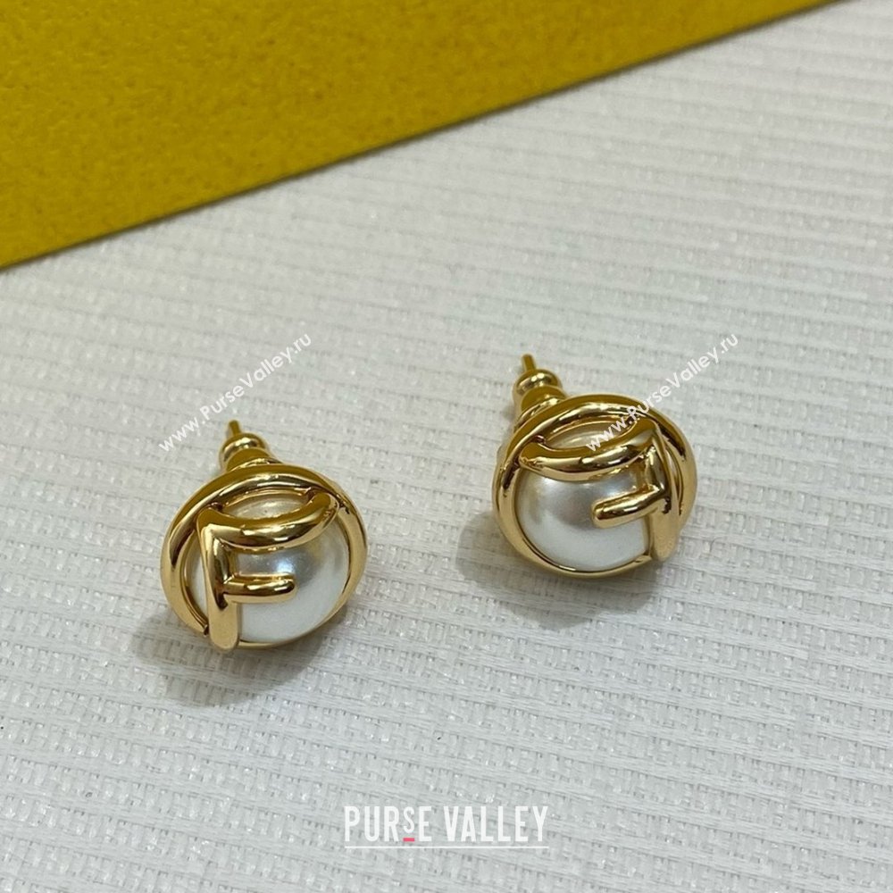 Fendi Pearls Earrings F070110 Gold 2025 (YF-25070110)