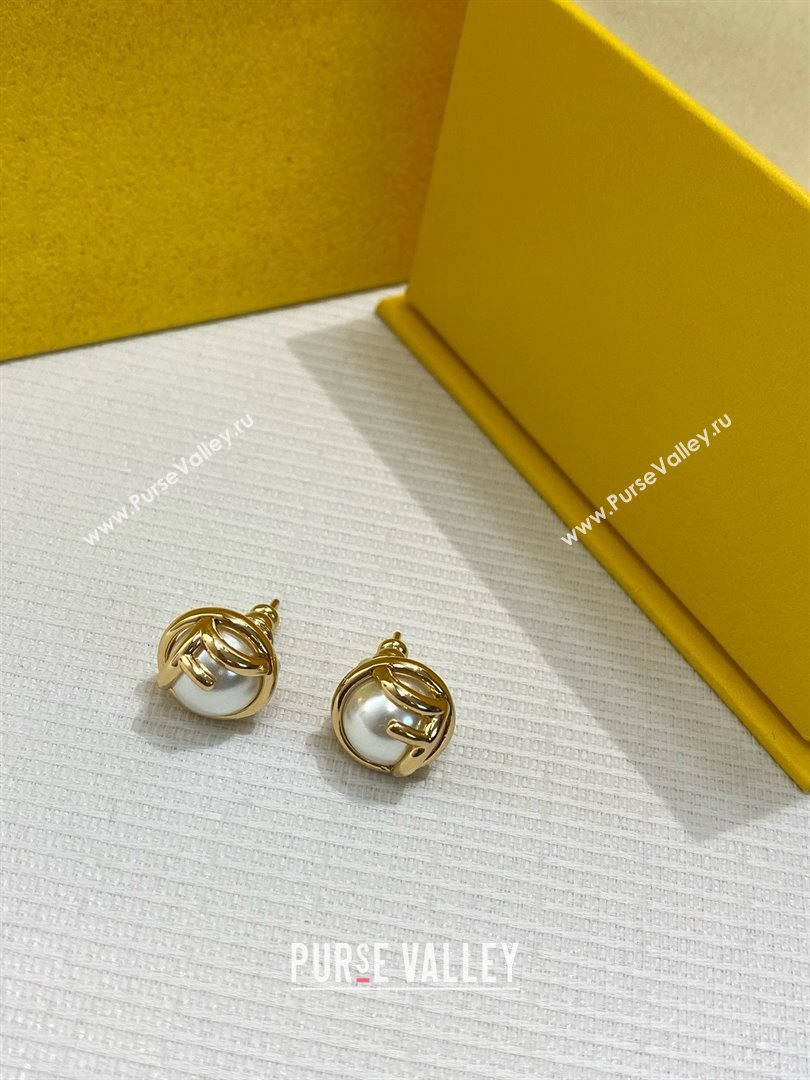 Fendi Pearls Earrings F070110 Gold 2025 (YF-25070110)