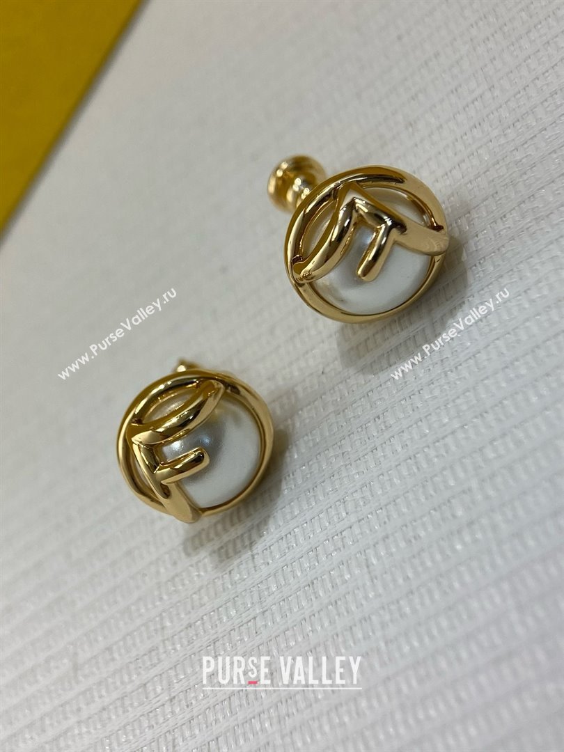 Fendi Pearls Earrings F070110 Gold 2025 (YF-25070110)