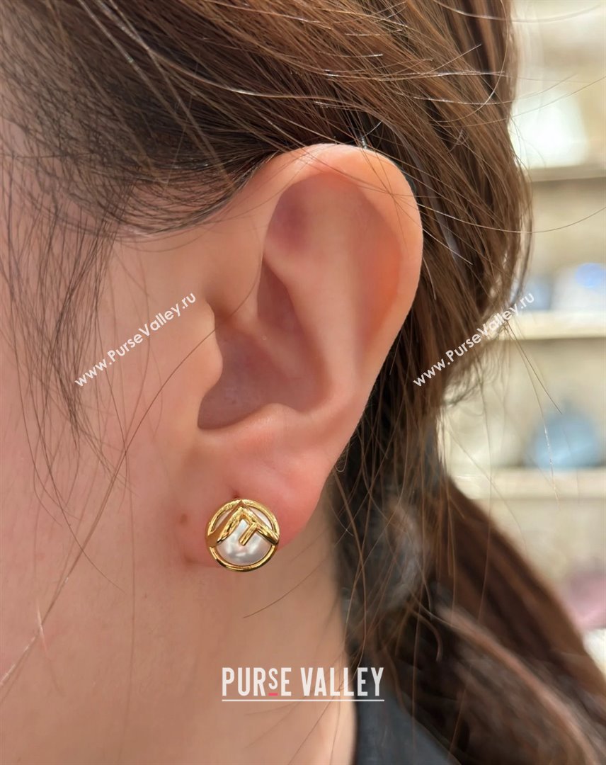 Fendi Pearls Earrings F070110 Gold 2025 (YF-25070110)