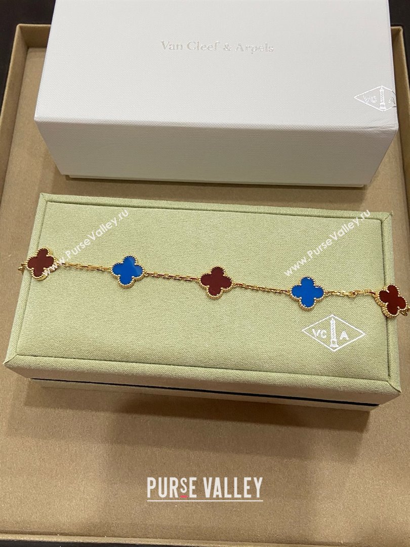 Van Cleef Arpels Alhambra Bracelet 5 Motifs Red/Blue 2025 (YF-25070120)