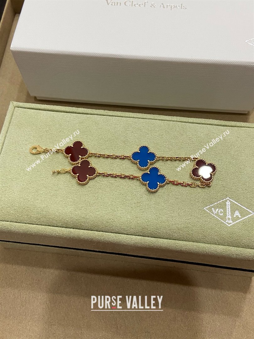 Van Cleef Arpels Alhambra Bracelet 5 Motifs Red/Blue 2025 (YF-25070120)