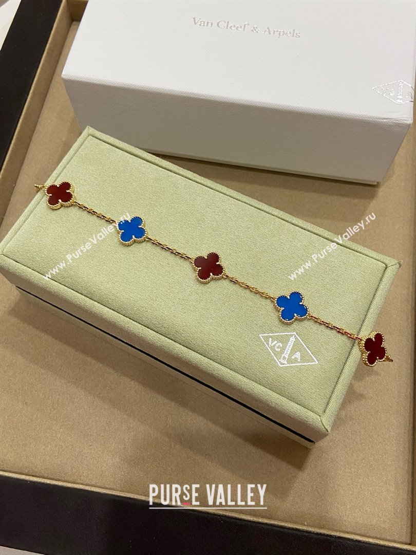 Van Cleef Arpels Alhambra Bracelet 5 Motifs Red/Blue 2025 (YF-25070120)