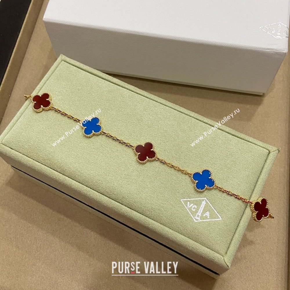 Van Cleef Arpels Alhambra Bracelet 5 Motifs Red/Blue 2025 (YF-25070120)