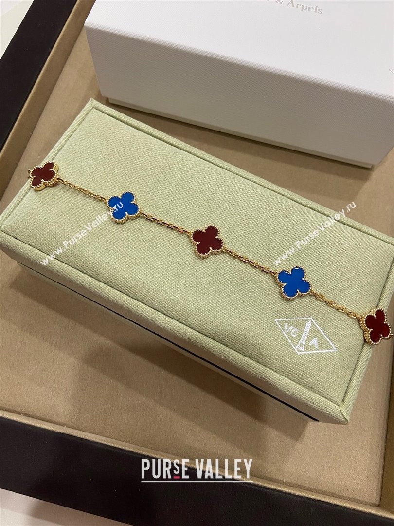 Van Cleef Arpels Alhambra Bracelet 5 Motifs Red/Blue 2025 (YF-25070120)